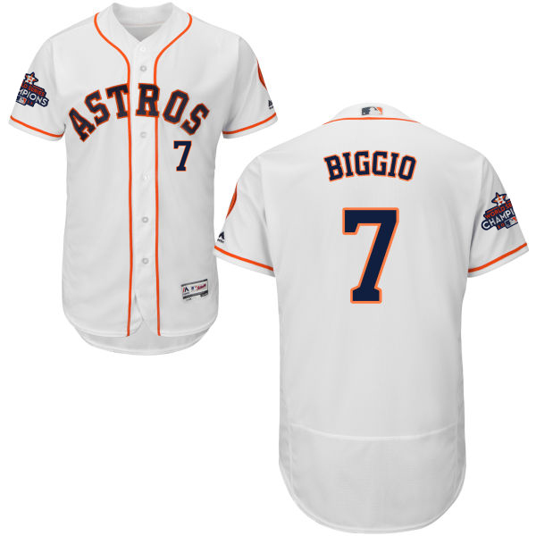 Astros #7 Craig Biggio White Flexbase Authentic Collection World Series Champions Stitched MLB Jersey